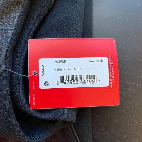 NWT Spanx Leather-Like Combo Fitted Sheath Dress Womens Medium Luxe Black 20393R - Picture 14 of 16